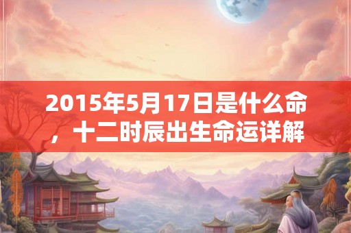 2015年5月17日是什么命,十二时辰出生命运详解 2015年5月17日是什么命,十二时辰出生命运详解
