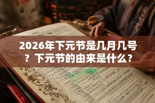 2026年下元节是几月几号？下元节的由来是什么？