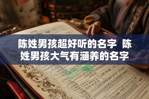 陈姓男孩超好听的名字  陈姓男孩大气有涵养的名字