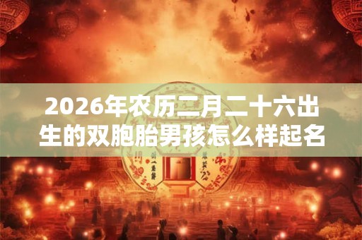 2026年农历二月二十六出生的双胞胎男孩怎么样起名字,五行属什么 2026年农历二月二十六出生的双胞胎男孩怎么样起名字,五行属什么