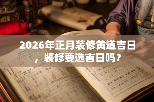 2026年正月装修黄道吉日，装修要选吉日吗？