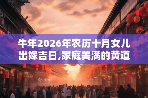 牛年2026年农历十月女儿出嫁吉日,家庭美满的黄道日子
