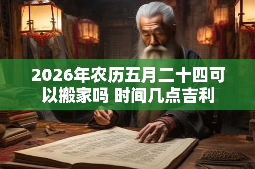 2026年农历五月二十四可以搬家吗 时间几点吉利