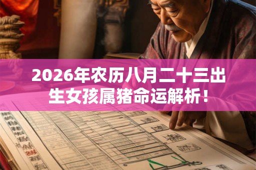 2026年农历八月二十三出生女孩属猪命运解析！