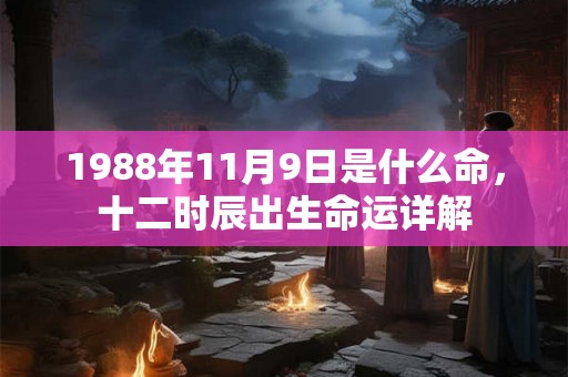 1988年11月9日是什么命，十二时辰出生命运详解