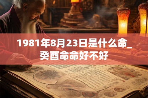 1981年8月23日是什么命_癸酉命命好不好