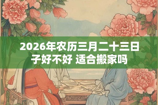 2026年农历三月二十三日子好不好 适合搬家吗 2026年农历三月二十三日子好不好 适合搬家吗