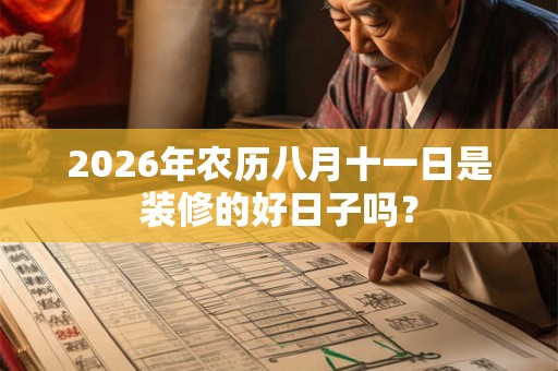 2026年农历八月十一日是装修的好日子吗？