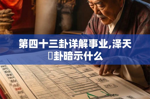第四十三卦详解事业,泽天夬卦暗示什么