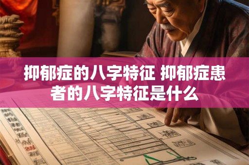 抑郁症的八字特征 抑郁症患者的八字特征是什么 抑郁症的八字特征 抑郁症患者的八字特征是什么