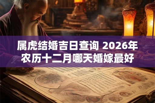 属虎结婚吉日查询 2026年农历十二月哪天婚嫁最好