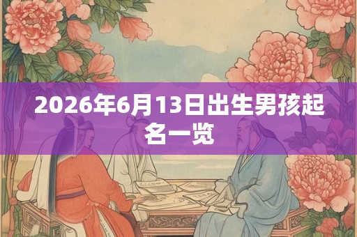 2026年6月13日出生男孩起名一览