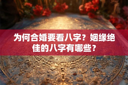 为何合婚要看八字？姻缘绝佳的八字有哪些？