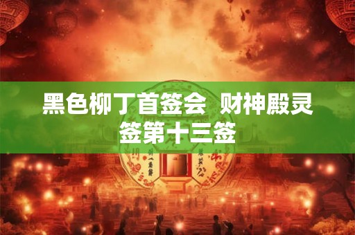 黑色柳丁首签会  财神殿灵签第十三签