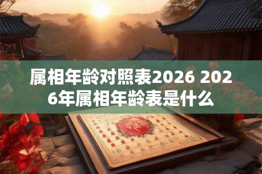 属相年龄对照表2026 2026年属相年龄表是什么