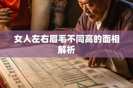 女人左右眉毛不同高的面相解析 女人左右眉毛不同高的面相解析