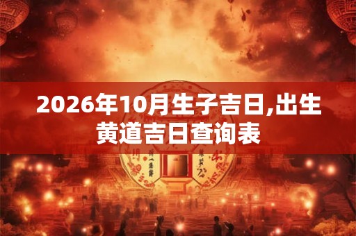 2026年10月生子吉日,出生黄道吉日查询表