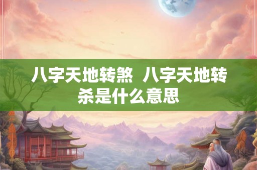 八字天地转煞  八字天地转杀是什么意思