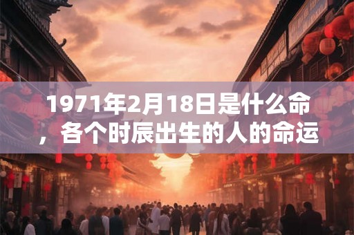 1971年2月18日是什么命，各个时辰出生的人的命运