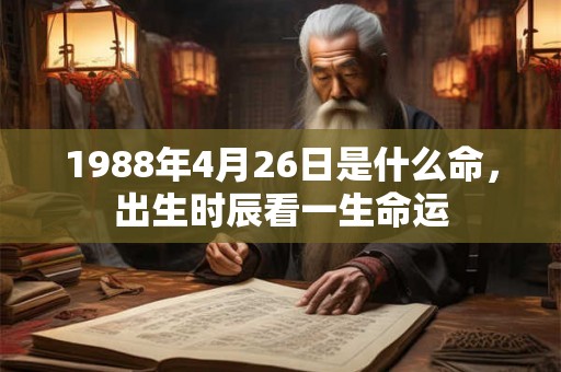 1988年4月26日是什么命，出生时辰看一生命运