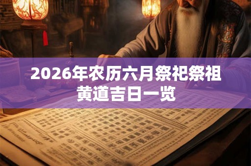 2026年农历六月祭祀祭祖黄道吉日一览