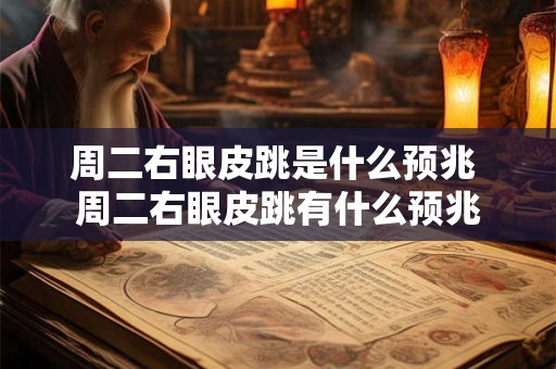 周二右眼皮跳是什么预兆 周二右眼皮跳有什么预兆