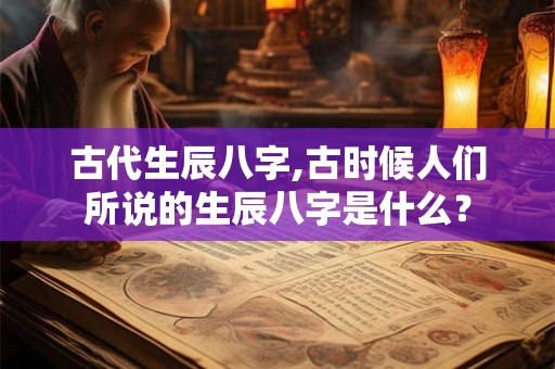 古代生辰八字,古时候人们所说的生辰八字是什么？