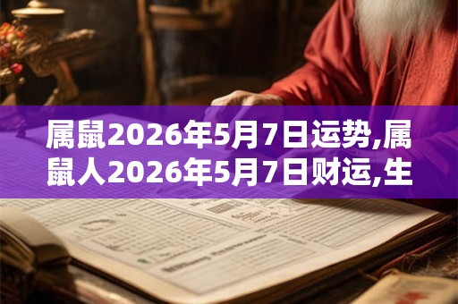 属鼠2026年5月7日运势,属鼠人2026年5月7日财运,生肖鼠2026年5月7日运势