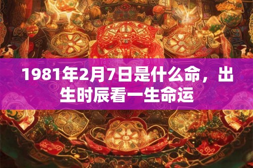 1981年2月7日是什么命，出生时辰看一生命运