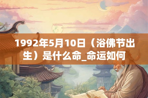 1992年5月10日（浴佛节出生）是什么命_命运如何
