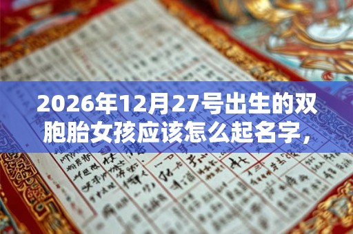 2026年12月27号出生的双胞胎女孩应该怎么起名字，五行属什么？