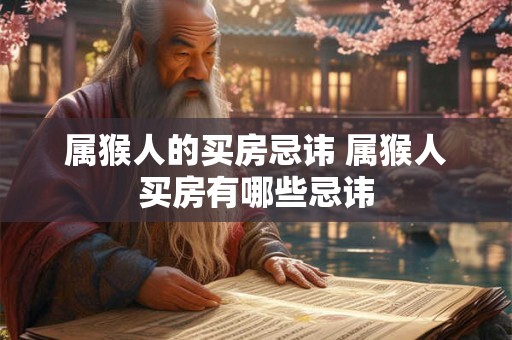 属猴人的买房忌讳 属猴人买房有哪些忌讳