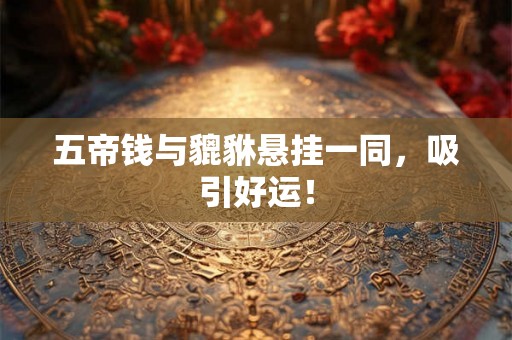 五帝钱与貔貅悬挂一同，吸引好运！
