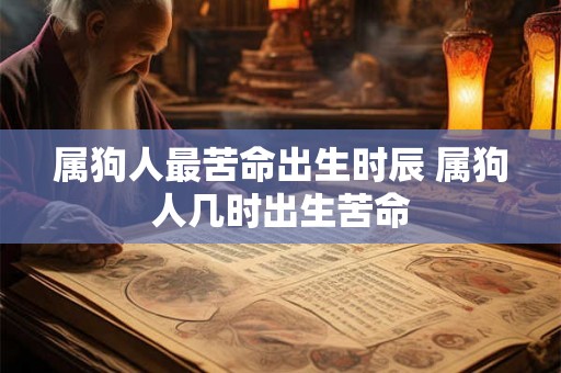 属狗人最苦命出生时辰 属狗人几时出生苦命