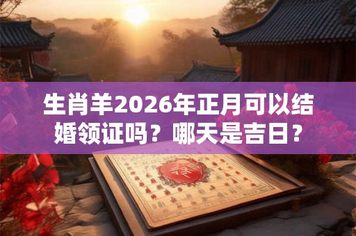 生肖羊2026年正月可以结婚领证吗?哪天是吉日? 生肖羊2026年正月可以结婚领证吗?哪天是吉日?