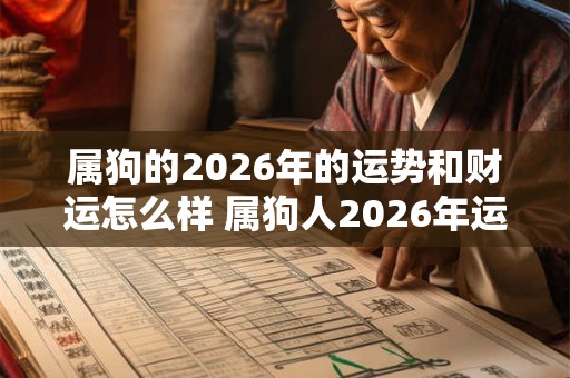 属狗的2026年的运势和财运怎么样 属狗人2026年运势如何
