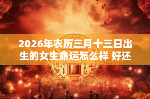 2026年农历三月十三日出生的女生命运怎么样 好还是不好