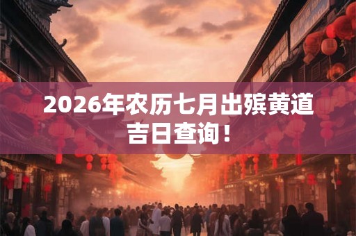 2026年农历七月出殡黄道吉日查询！