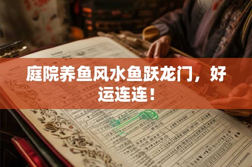 庭院养鱼风水鱼跃龙门，好运连连！