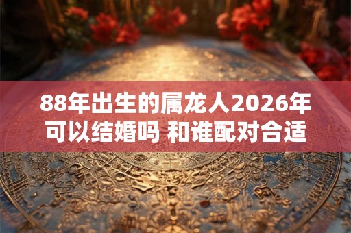 88年出生的属龙人2026年可以结婚吗 和谁配对合适 88年出生的属龙人2026年可以结婚吗 和谁配对合适