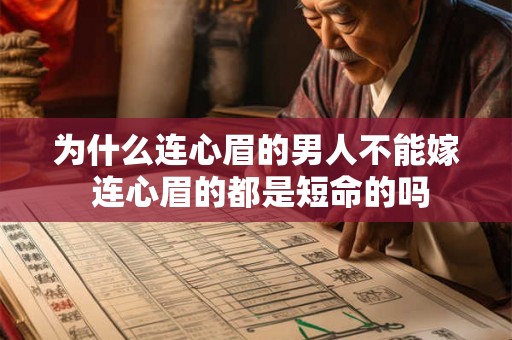 为什么连心眉的男人不能嫁 连心眉的都是短命的吗