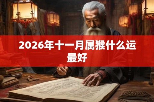 2026年十一月属猴什么运最好
