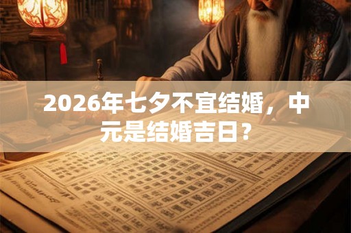 2026年七夕不宜结婚，中元是结婚吉日？