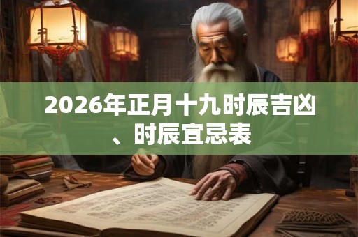 2026年正月十九时辰吉凶、时辰宜忌表