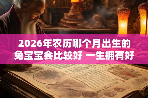 2026年农历哪个月出生的兔宝宝会比较好 一生拥有好命格