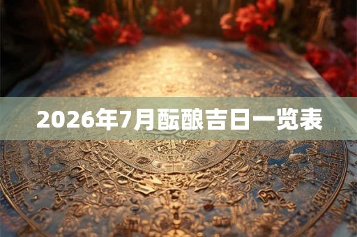 2026年7月酝酿吉日一览表