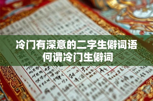 冷门有深意的二字生僻词语 何谓冷门生僻词