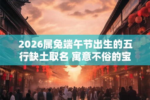 2026属兔端午节出生的五行缺土取名 寓意不俗的宝宝名字