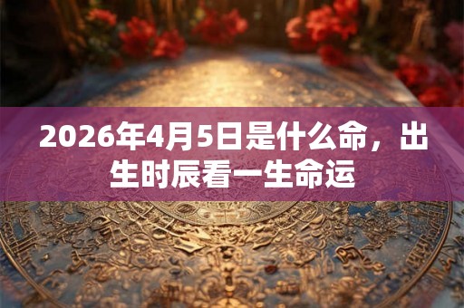 2026年4月5日是什么命，出生时辰看一生命运