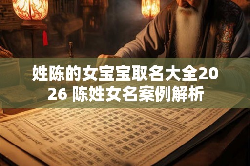姓陈的女宝宝取名大全2026 陈姓女名案例解析